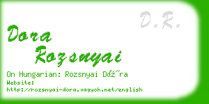 dora rozsnyai business card